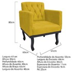 Kit 02 Poltronas Classic Pés Luís Xv Suede Amarelo - Amarena
