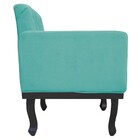 Kit 02 Poltronas Classic Pés Luís Xv Suede Azul Ciano - Amare
