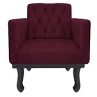 Kit 02 Poltronas Classic Pés Luís Xv Suede Bordô - Amarena Mó