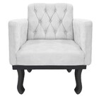 Kit 02 Poltronas Classic Pés Luís Xv Suede Branco - Amarena M