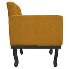 Kit 02 Poltronas Classic Pés Luís Xv Suede Mostarda - Amarena