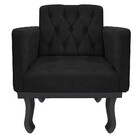 Kit 02 Poltronas Classic Pés Luís Xv Suede Preto - Amarena Mó
