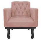 Kit 02 Poltronas Classic Pés Luís Xv Suede Rosê - Amarena Móv