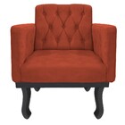 Kit 02 Poltronas Classic Pés Luís Xv Suede Terracota - Amaren