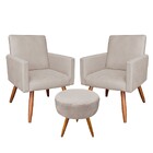 Kit 02 Poltronas Com 01 Puff Larissa Sue