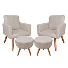 Kit 02 Poltronas Com 02 Puffs Larissa Su