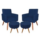 Kit 02 Poltronas Com 02 Puffs Larissa Su