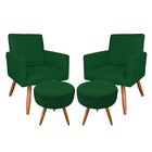 Kit 02 Poltronas Com 02 Puffs Larissa Su