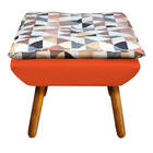 Kit 02 Poltronas Com Puff Opala Composê D87 Com Suede Laranja