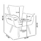 Kit 02 Poltronas Com Puff Opala Composê D87 Com Suede Laranja