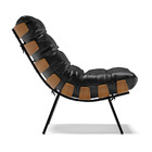 Kit 02 Poltronas Costela Corano Base Metálica Preto M11 - D'r