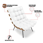 Kit 02 Poltronas Costela Corino Base Metálica Preto M11 - D'r