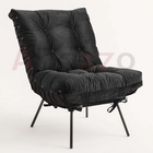 Kit 02 Poltronas Costela Industrial Ferro Preto Sala De Estar