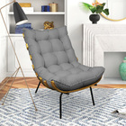 Kit 02 Poltronas Costela Linho Base Metálica Preto M11 - D'ro