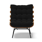 Kit 02 Poltronas Costela Linho Base Metálica Preto M11 - D'ro