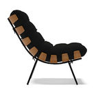 Kit 02 Poltronas Costela Linho Base Metálica Preto M11 - D'ro