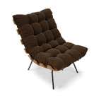 Kit 02 Poltronas Costela Suede Base Metálica Preto M11 - D'ro