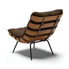 Kit 02 Poltronas Costela Suede Base Metálica Preto M11 - D'ro