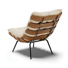 Kit 02 Poltronas Costela Suede Base Metálica Preto M11 - D'ro