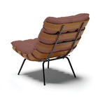 Kit 02 Poltronas Costela Veludo Base Metálica Preto M11- D'ro