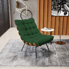 Kit 02 Poltronas Costela Veludo Base Metálica Preto M11- D'ro