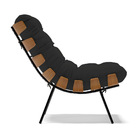 Kit 02 Poltronas Costela Veludo Base Metálica Preto M11- D'ro