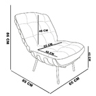 Kit 02 Poltronas Costela Veludo Luxo Grafite A131 Base Metáli