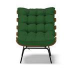 Kit 02 Poltronas Costela Veludo Verde A136 Luxo Base Metálica