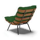 Kit 02 Poltronas Costela Veludo Verde A136 Luxo Base Metálica