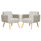 Kit 02 Poltronas Cristal Requinte Suede Cores - Ds Estofados