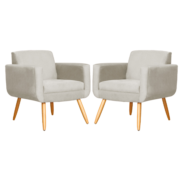 Kit 02 Poltronas Cristal Requinte Suede Cores - Ds Estofados