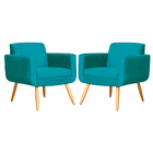 Kit 02 Poltronas Cristal Requinte Suede Cores - Ds Estofados