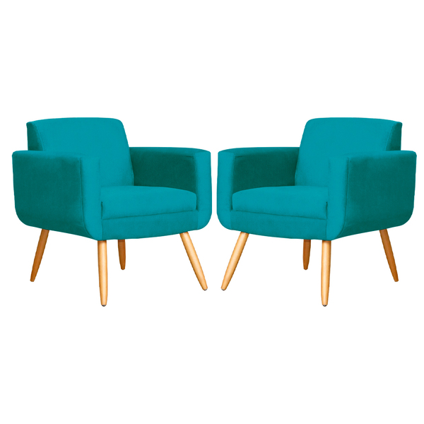 Kit 02 Poltronas Cristal Requinte Suede Cores - Ds Estofados