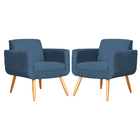 Kit 02 Poltronas Cristal Requinte Suede Cores - Ds Estofados