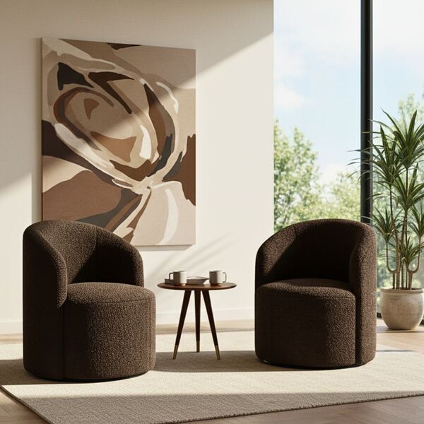 Kit 02 Poltronas Curva Orgânica Nature Gaia Boucle - Montanar