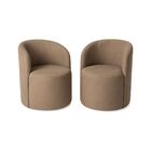 Kit 02 Poltronas Curva Orgânica Nature Gaia Suede Cappuccino