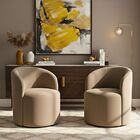 Kit 02 Poltronas Curva Orgânica Nature Gaia Suede Cappuccino