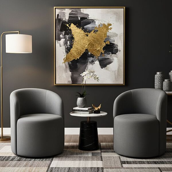 Kit 02 Poltronas Curva Orgânica Nature Gaia Suede Cinza - Mon