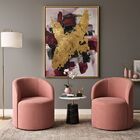 Kit 02 Poltronas Curva Orgânica Nature Gaia Suede Rosa - Mont