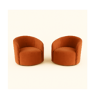 Kit 02 Poltronas Curva Orgânica Nature Gaia Suede Terracota -