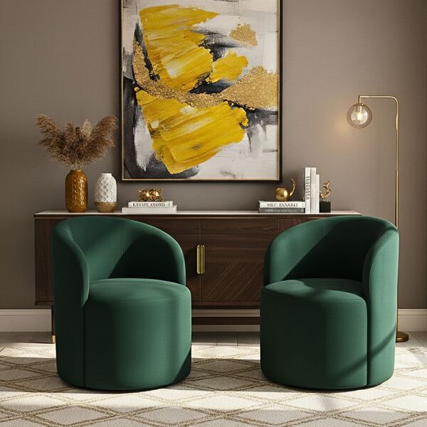 Kit 02 Poltronas Curva Orgânica Nature Gaia Suede - Montanari