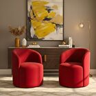 Kit 02 Poltronas Curva Orgânica Nature Gaia Suede Vermelho -