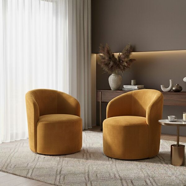 Kit 02 Poltronas Curva Orgânica Nature Gaia Veludo - Montanar