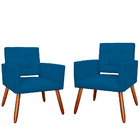 Kit 02 Poltronas Dália E 01 Puff Redondo Decorativos  - W D D