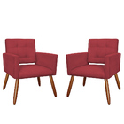 Kit 02 Poltronas Dália E 01 Puff Redondo Decorativos - W D De