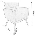 Kit 02 Poltronas Dália E 01 Puff Retangular Decorativos - W D