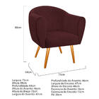 Kit 02 Poltronas Dandara Pés Palito Corano - Amarena Móveis -