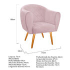 Kit 02 Poltronas Dandara Pés Palito Corano - Amarena Móveis -