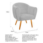 Kit 02 Poltronas Dandara Pés Palito Corano - Doce Sonho Móvei