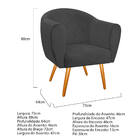 Kit 02 Poltronas Dandara Pés Palito Linho - Amarena Móveis -